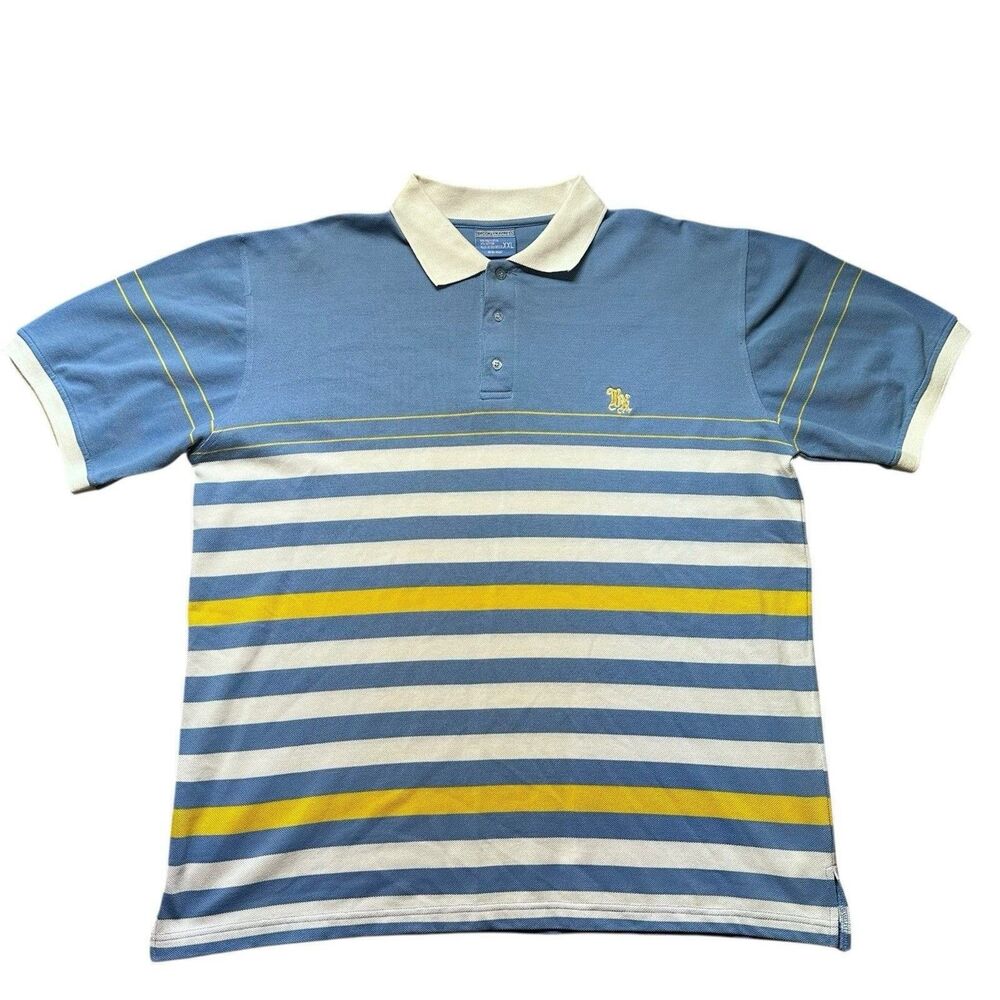 Brooklyn Xpress Polo Shirt Mens XXL Multicolor Striped Short Sleeve Casual Y2K